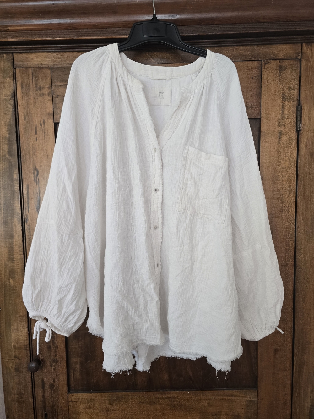 Aerie Daybreak Coverup Shirt White Lightweight Button-Front XL - Picture 3 of 9